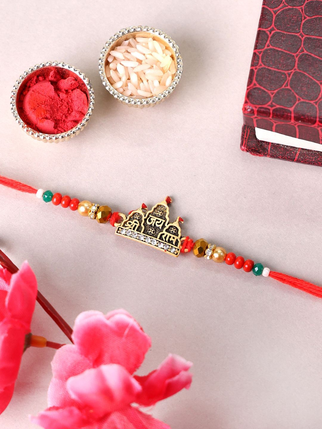

PANASH Gold Plated Beaded Thread Rakhi