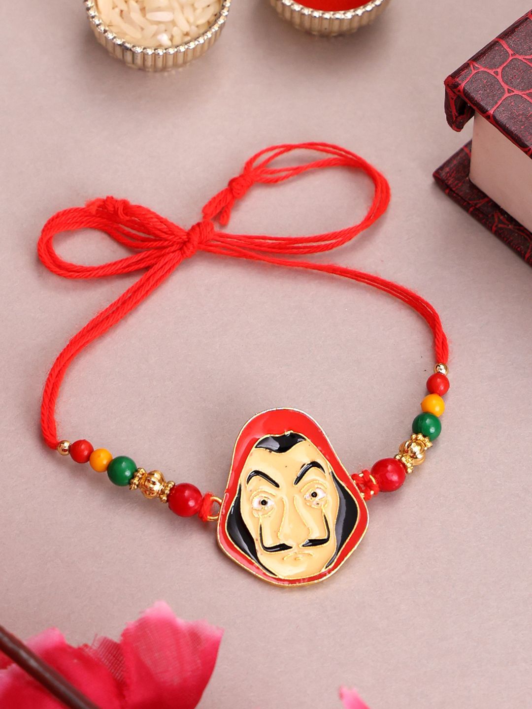 

PANASH Gold Plated Beaded Thread Rakhi