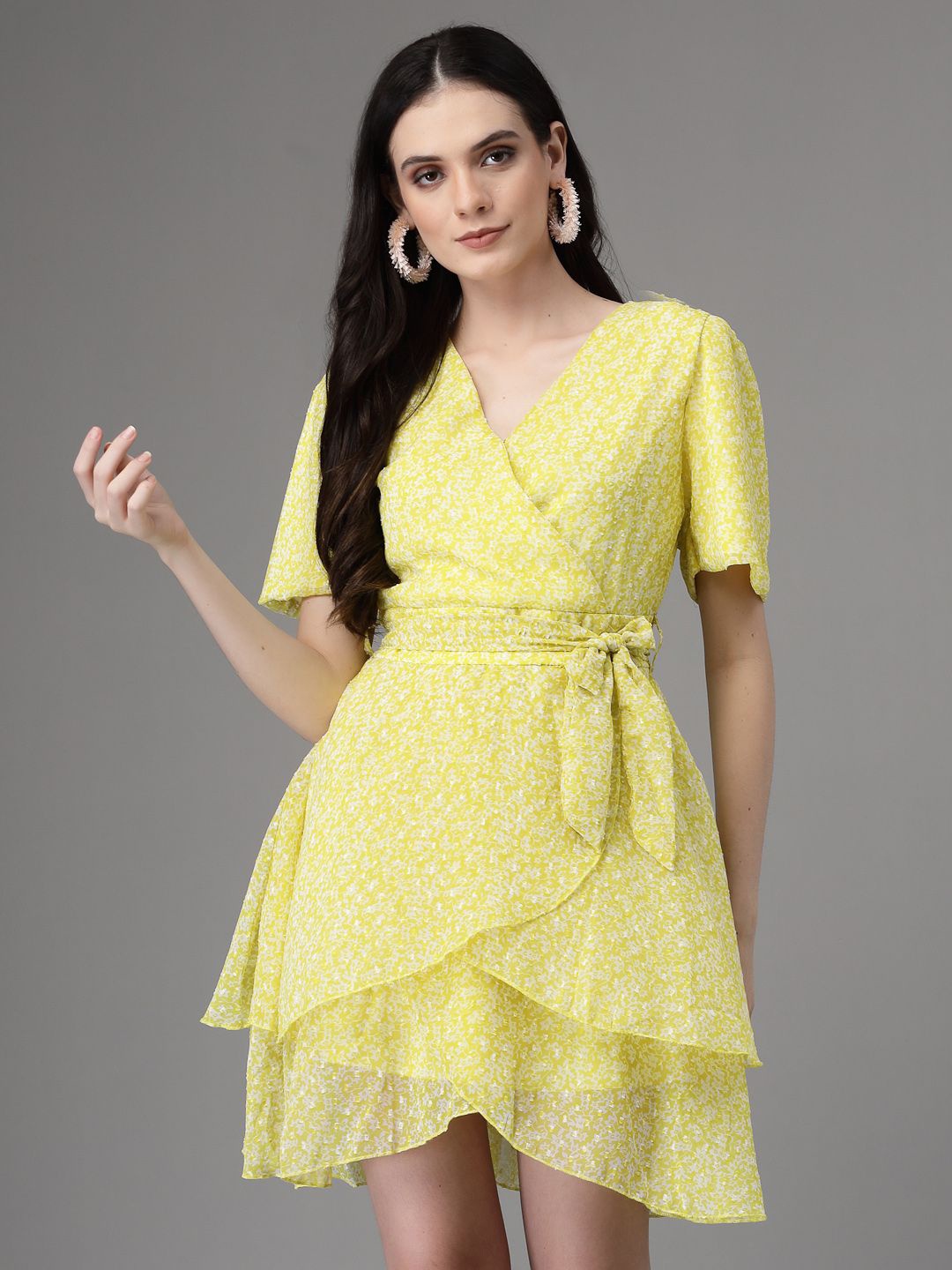 

Global Republic Print Dress, Yellow