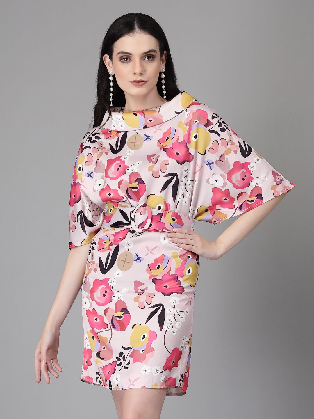 

Global Republic Floral Print A-Line Dress, Pink