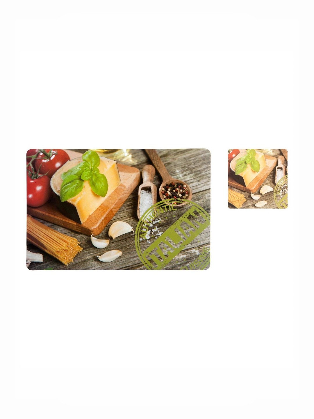 

OBSESSIONS Brown & Green 12 Pieces Printed Heat Resistant Table Placemats With Coasters