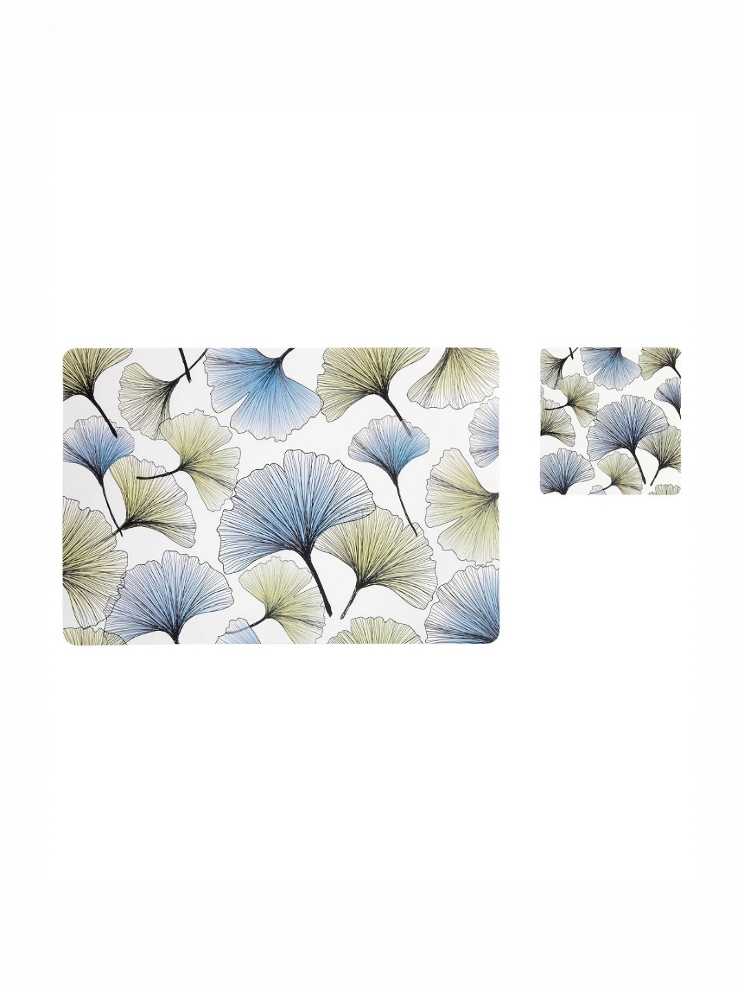 

OBSESSIONS Blue & Green 12 Pieces Floral Printed Table Placemats With Coasters