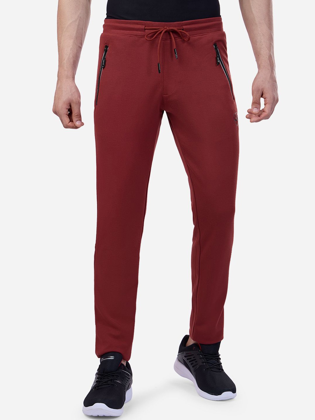 

beevee Men Mid-Rise Track Pants, Red