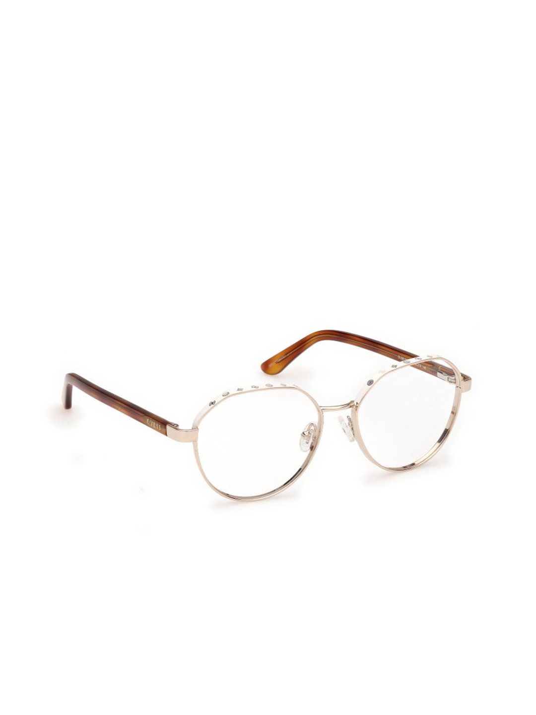 

GUESS Women Full Rim Round Frames, Gold