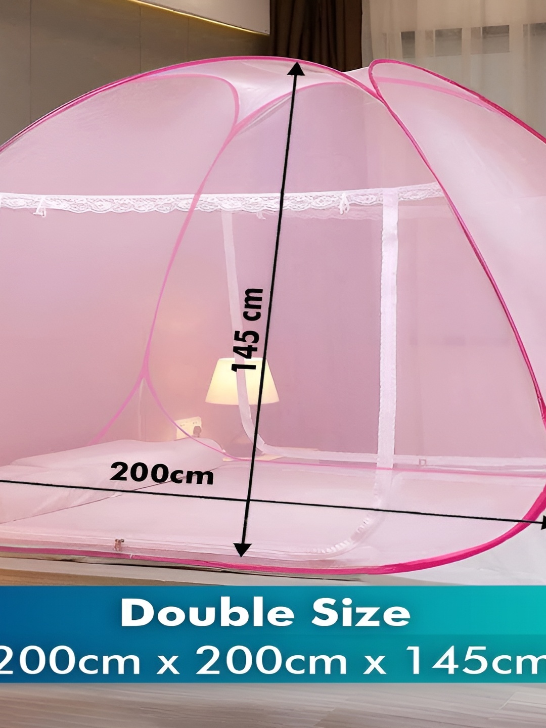 

Evafly Pink King Size Foldable Tent Mosquito Net