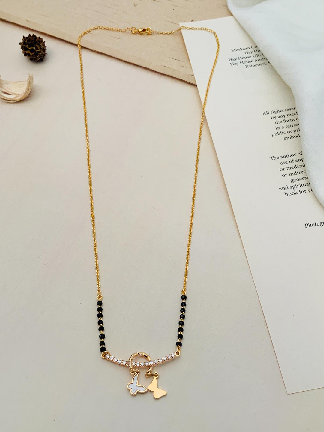 

ABDESIGNS Gold-Plated American Diamond Mangalsutra