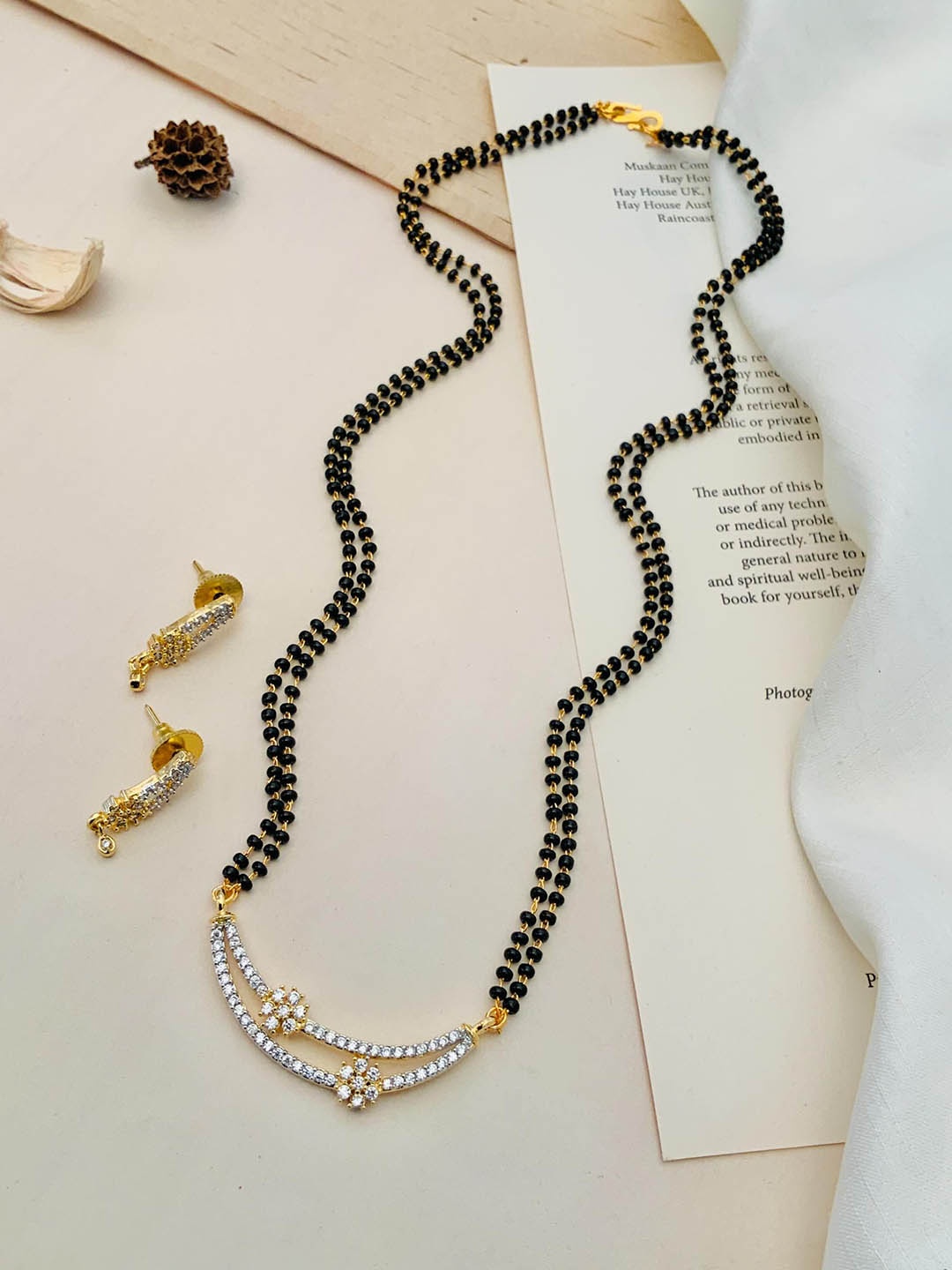 

ABDESIGNS Gold-Plated American Diamond Mangalsutra