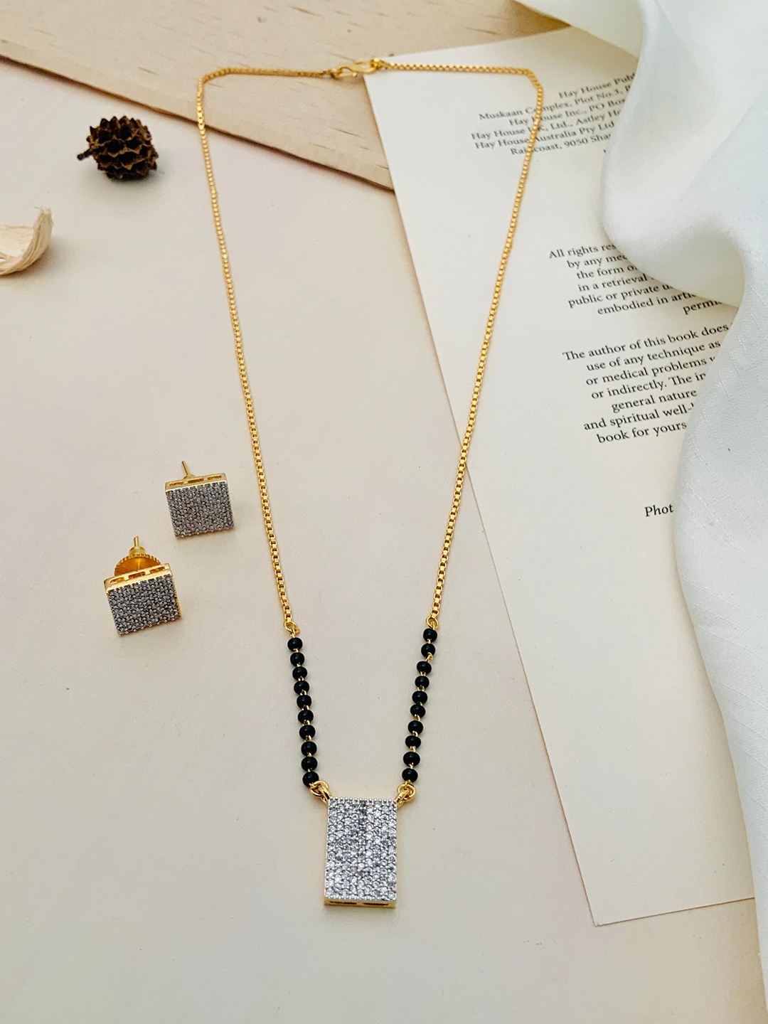 

ABDESIGNS Gold-Plated American Diamond Mangalsutra