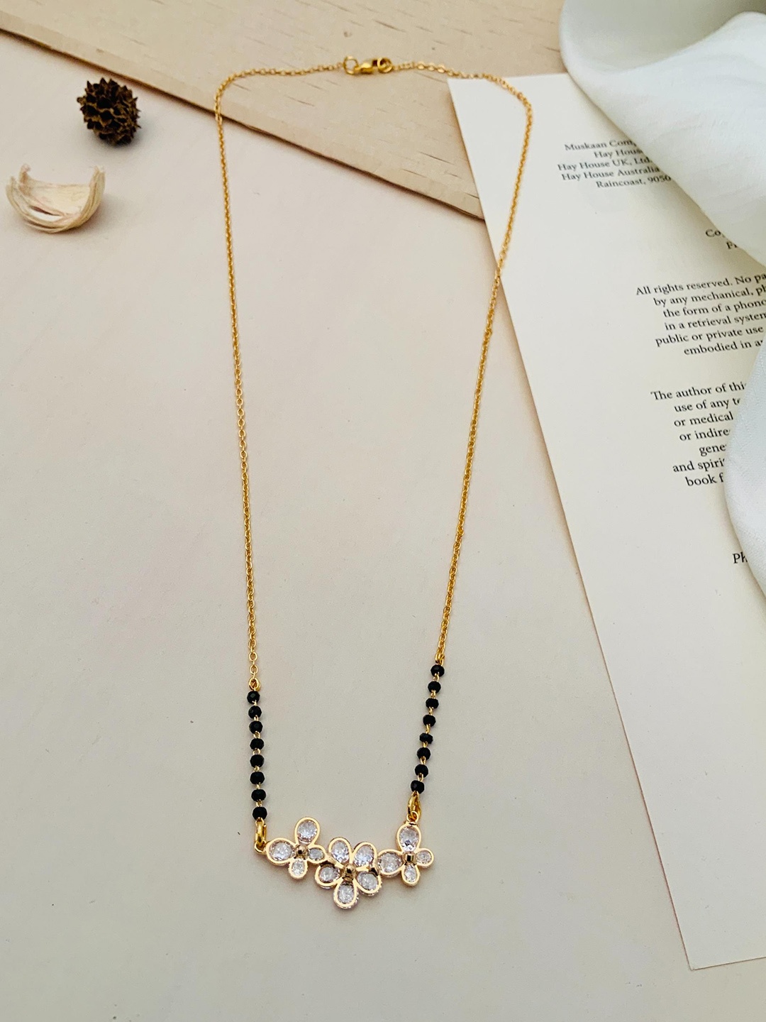 

ABDESIGNS Gold-Plated American Diamond Mangalsutra