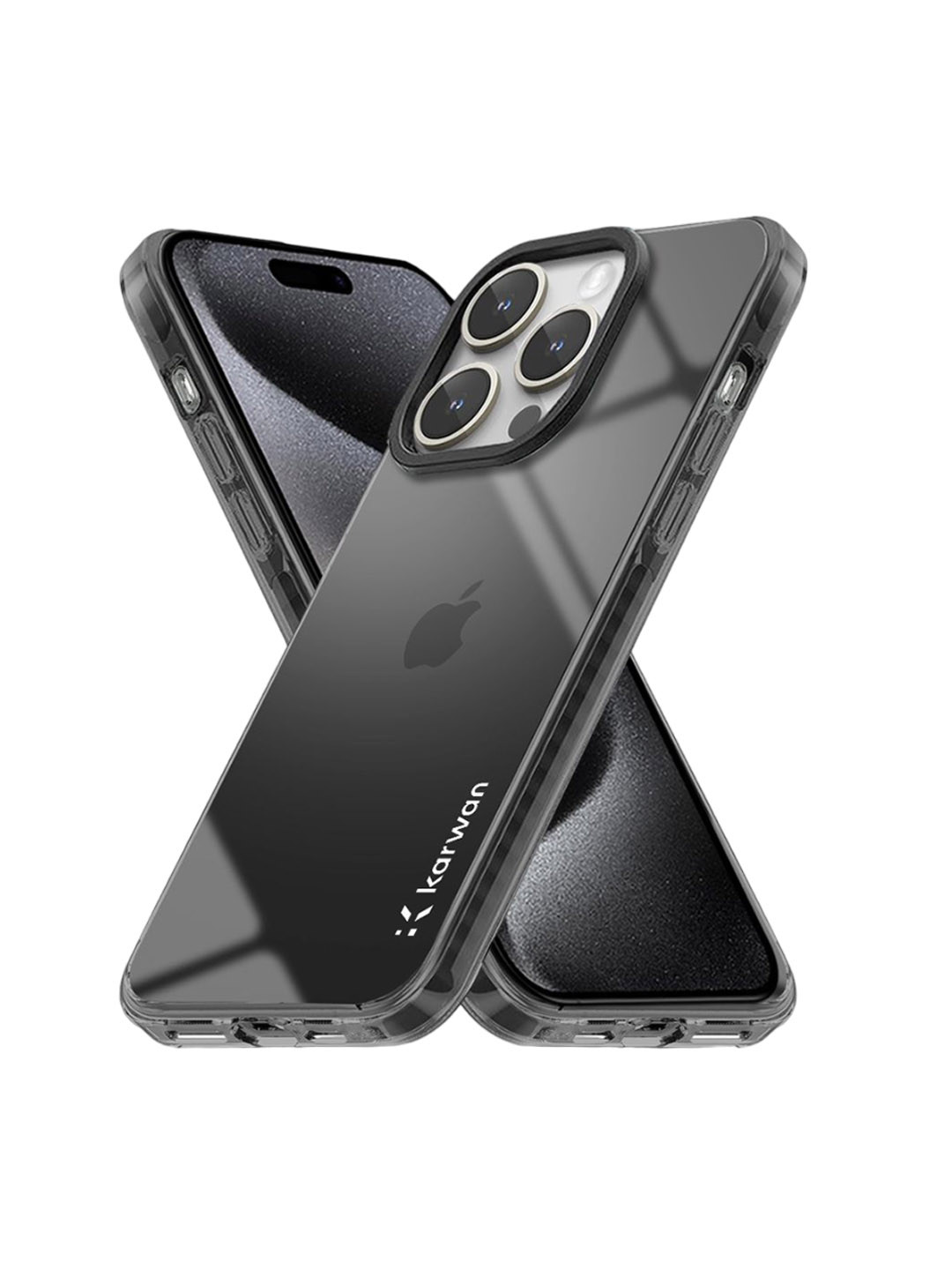 

Karwan Solid Printed iPhone 15 Pro Max Back Case Mobile Accessories, Black