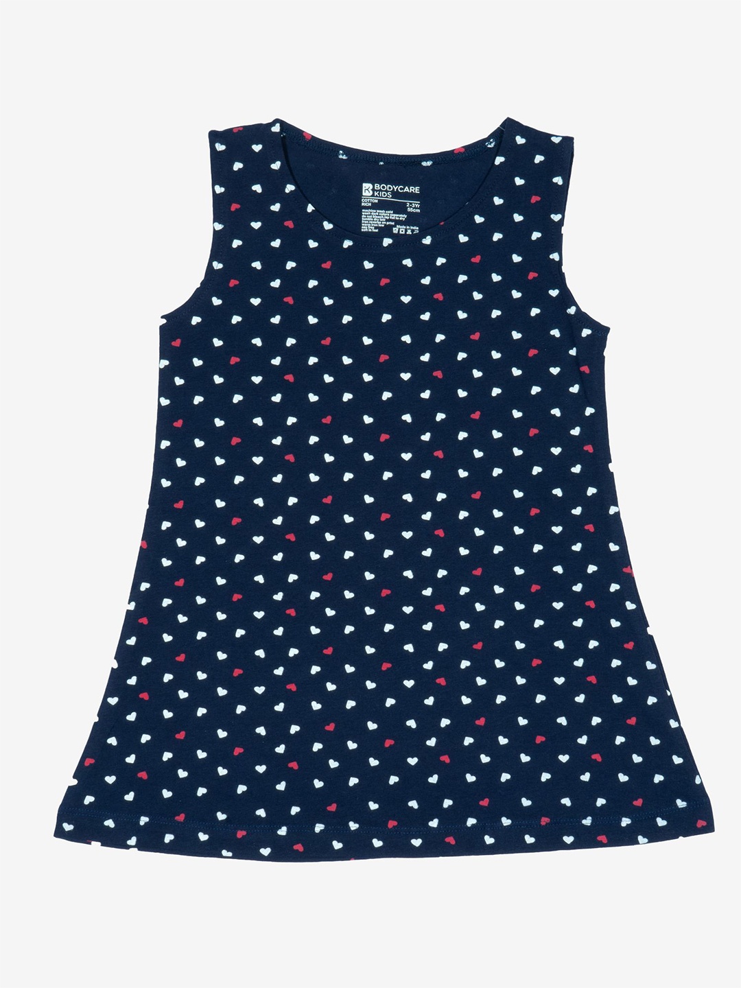 

Bodycare Printed A-Line Dress, Navy blue