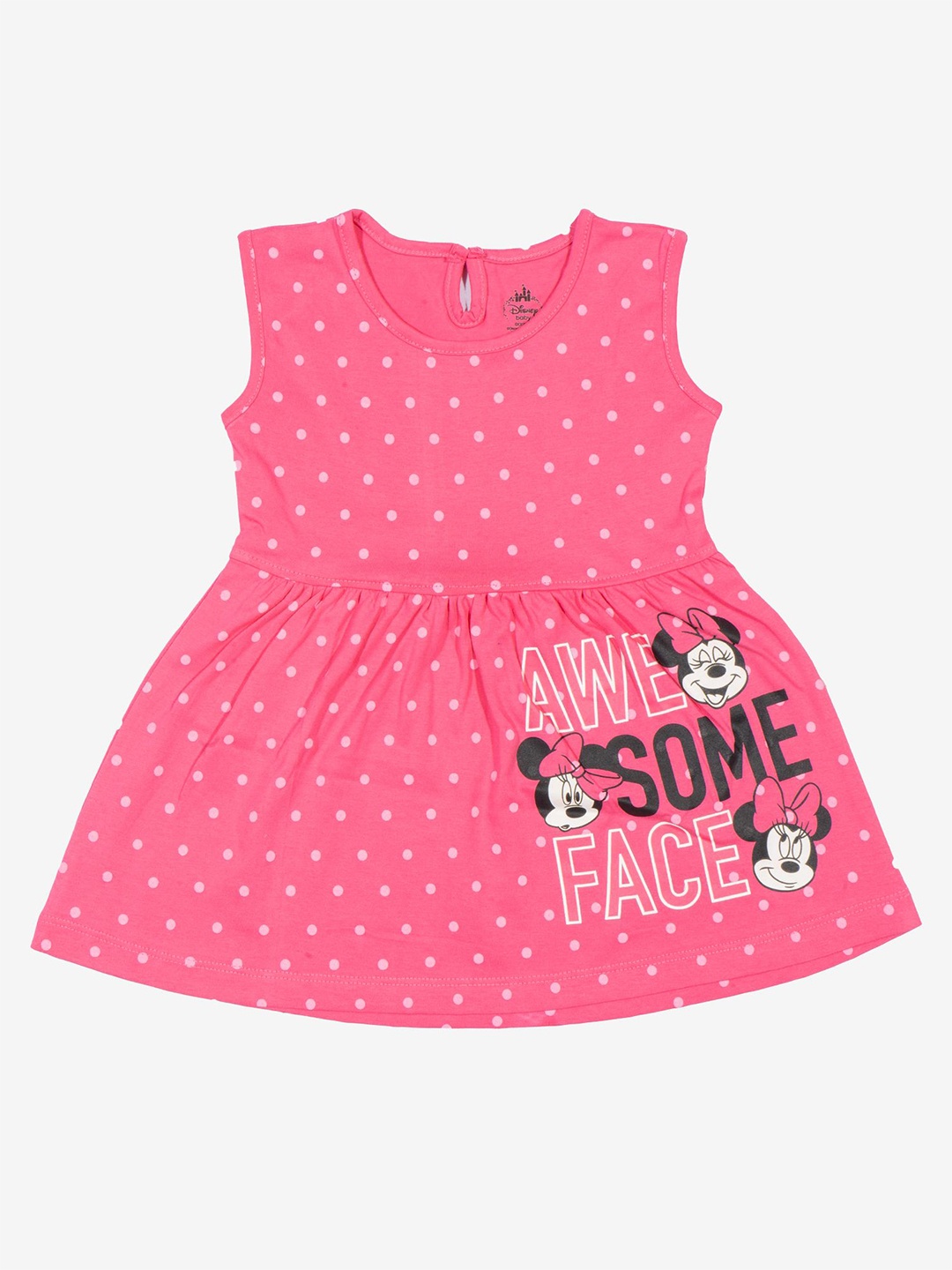 

Bodycare Polka Dot Print A-Line Dress, Pink