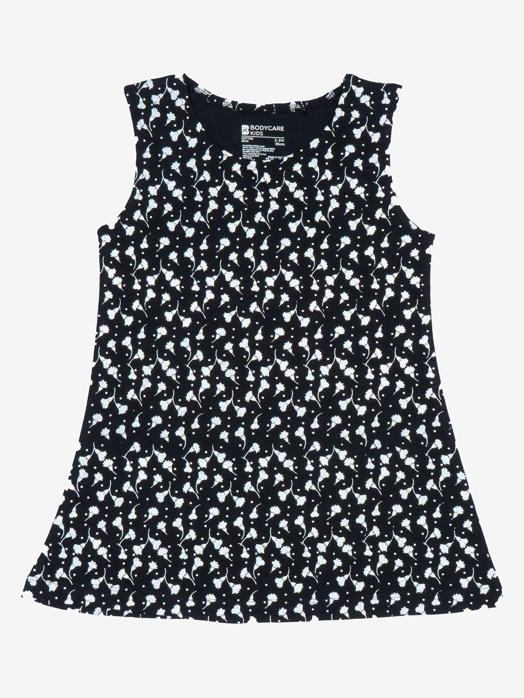 

Bodycare Sleeveless Floral Print A-Line Dress, Black
