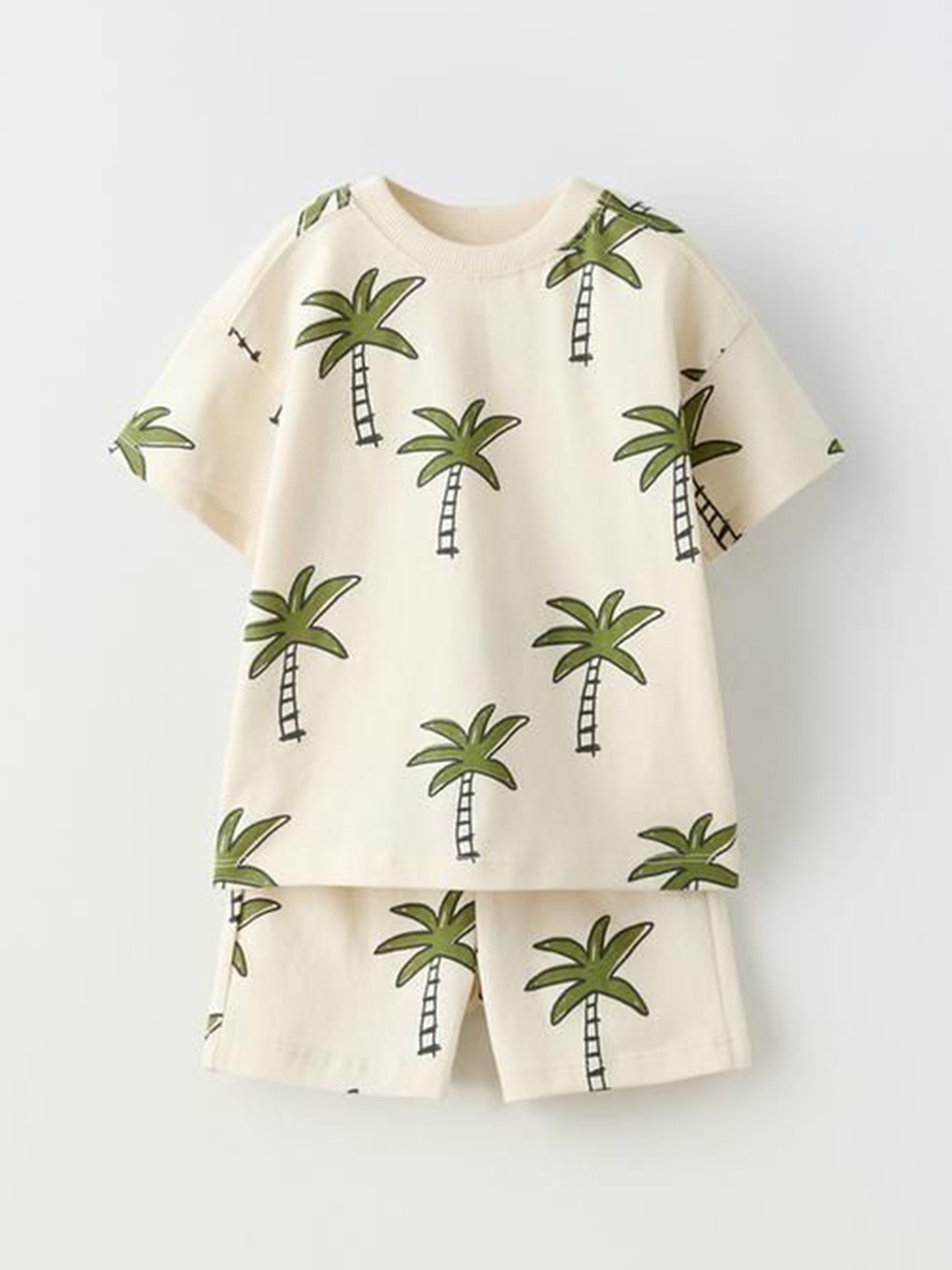 

Googo Gaaga Boys Round Neck Conversational Printed T-shirt, Cream