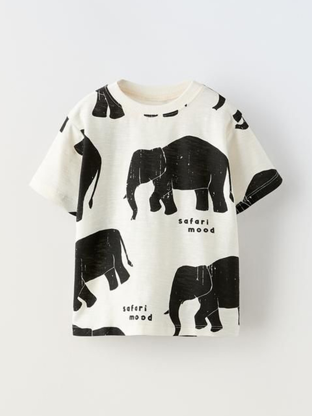 

Googo Gaaga Boys Round Neck Animal Graphic Printed T-shirt, Black