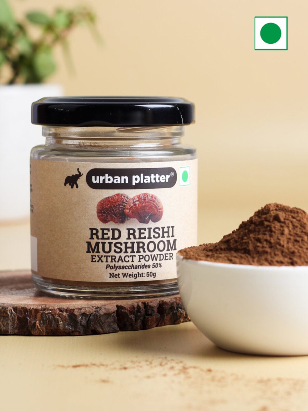 

URBAN PLATTER Red Reishi Mushroom Extract Powder- 50g, Brown