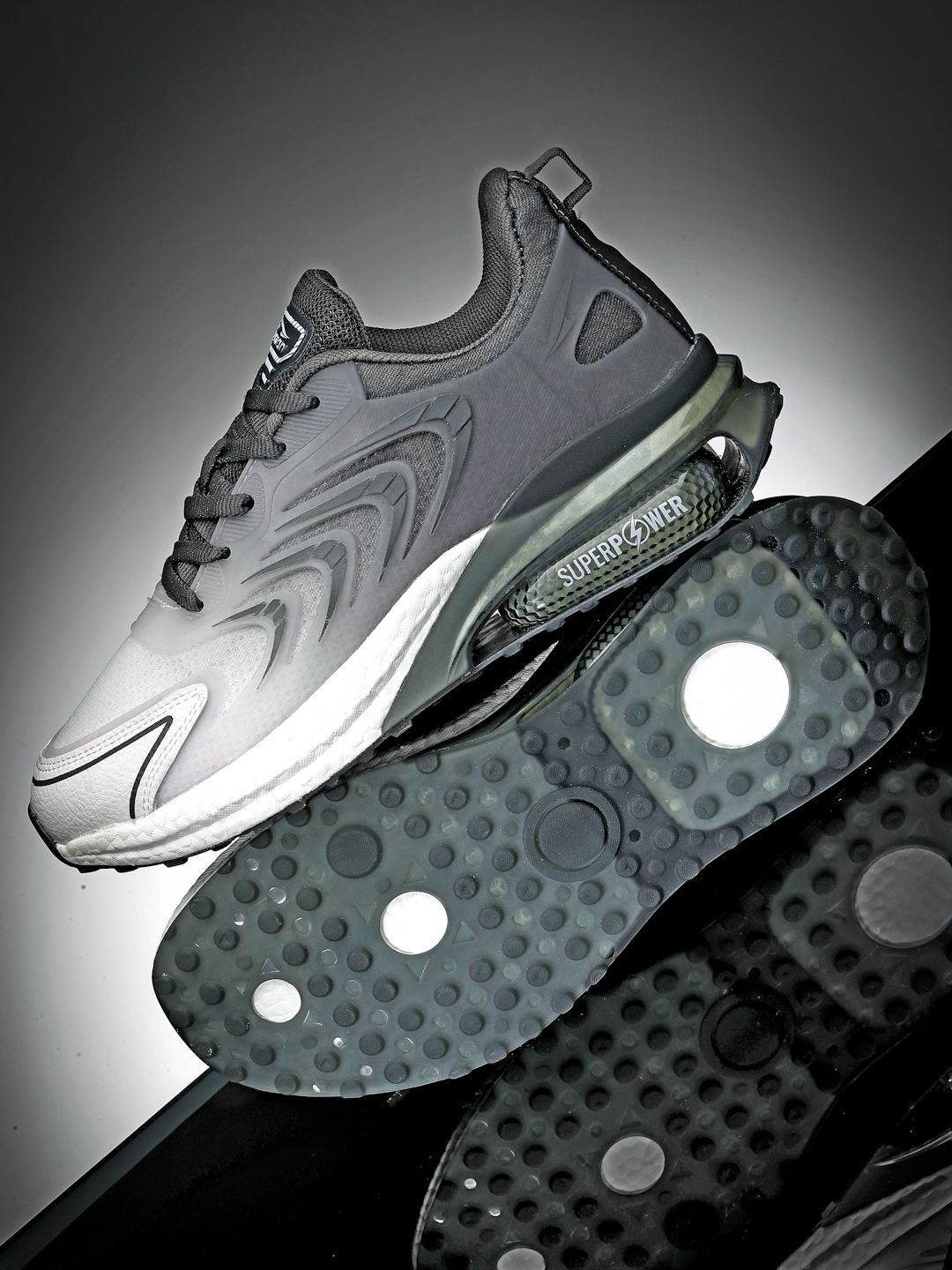 

ASIAN Men Mesh Running Non-Marking Shoes, Grey