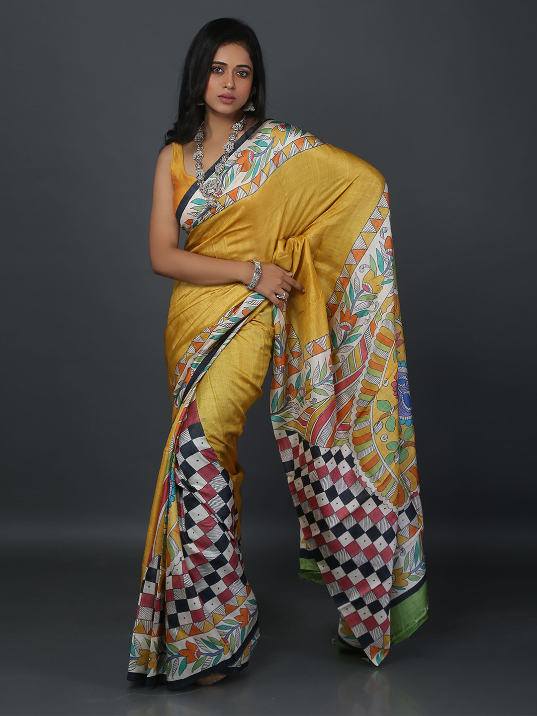 

Urbane Essence Ethnic Motifs Pure Silk Saree, Yellow