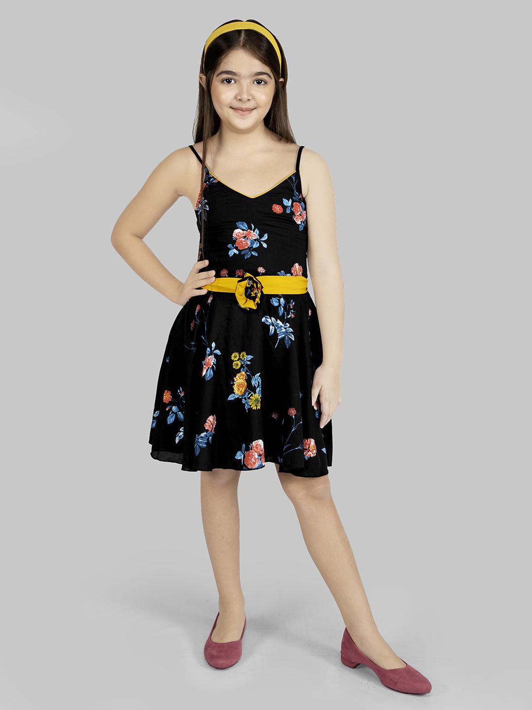 

Naughty Ninos Floral Print Fit & Flare Dress, Black