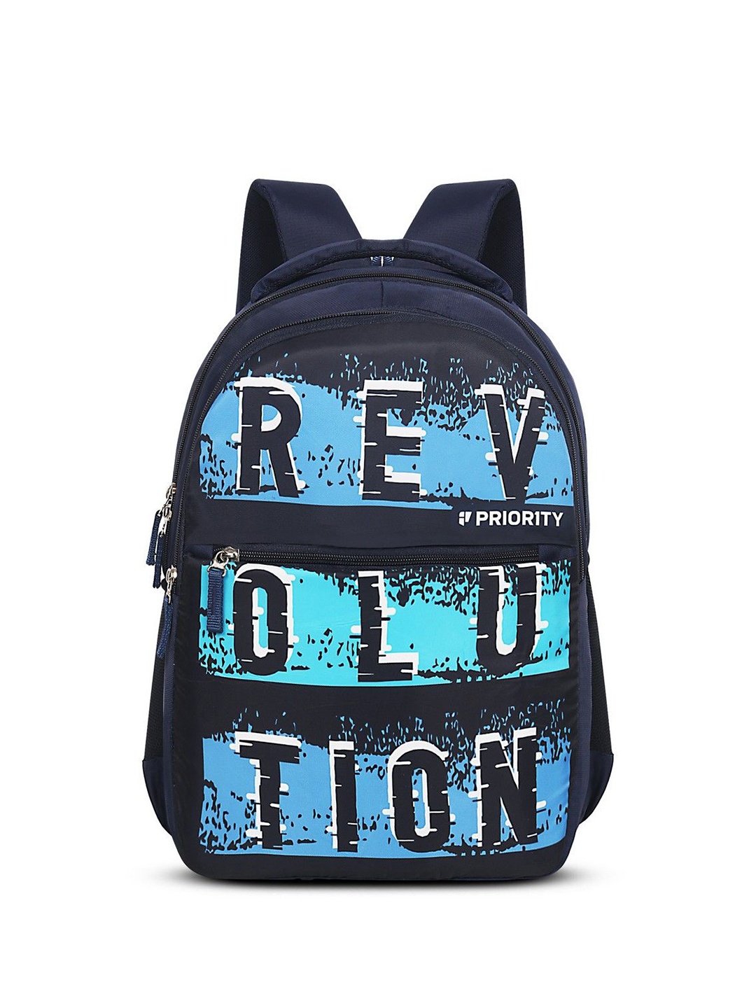 Priority Unisex Kids Typography Backpack, Navy blue