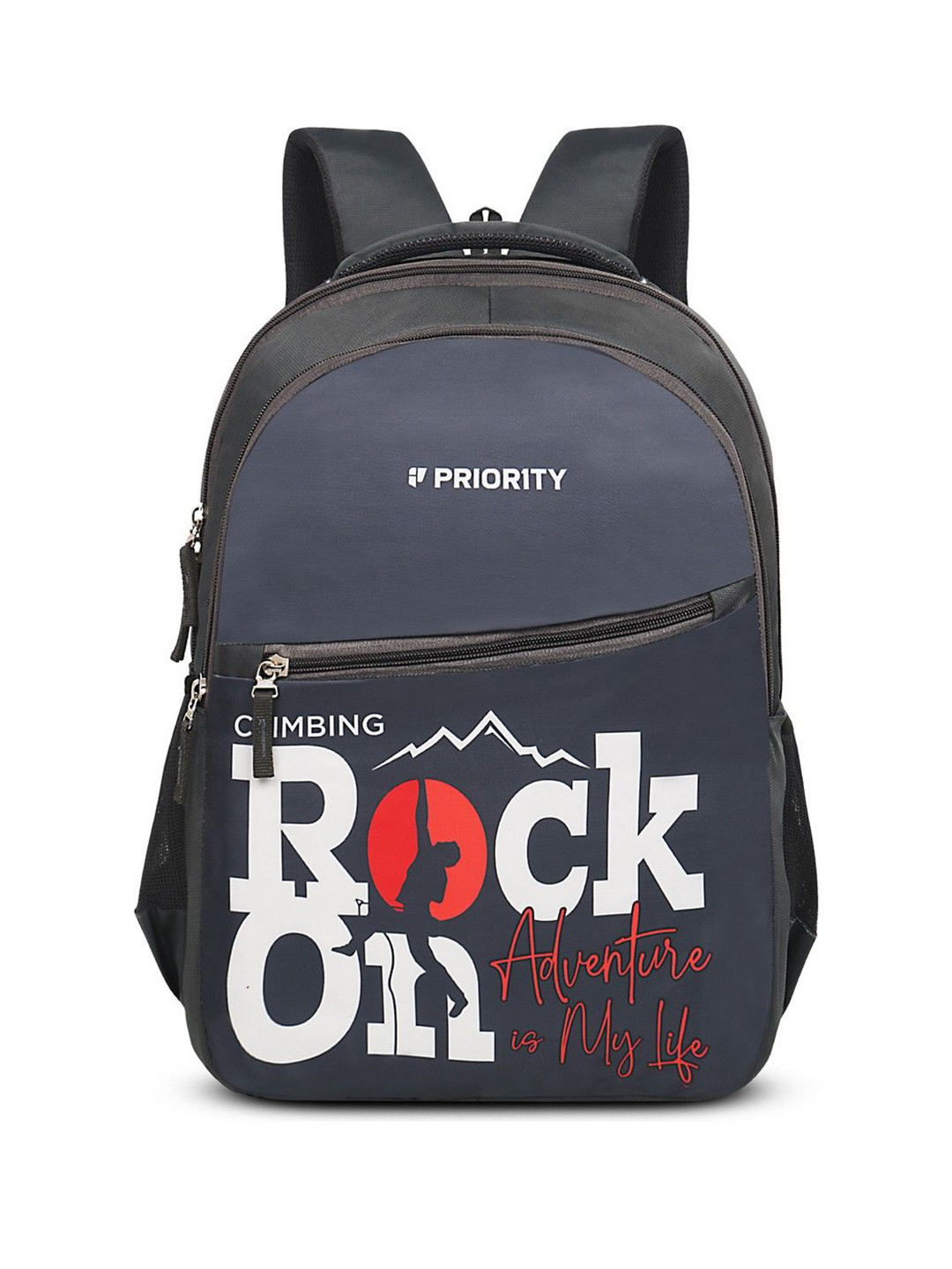 

Priority Unisex Kids Typography Backpack, Grey