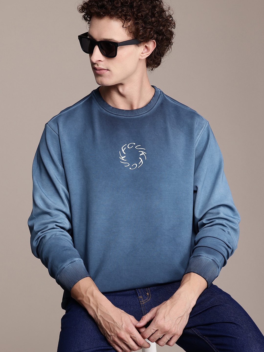 

French Connection Round Neck Sweatshirt, Blue