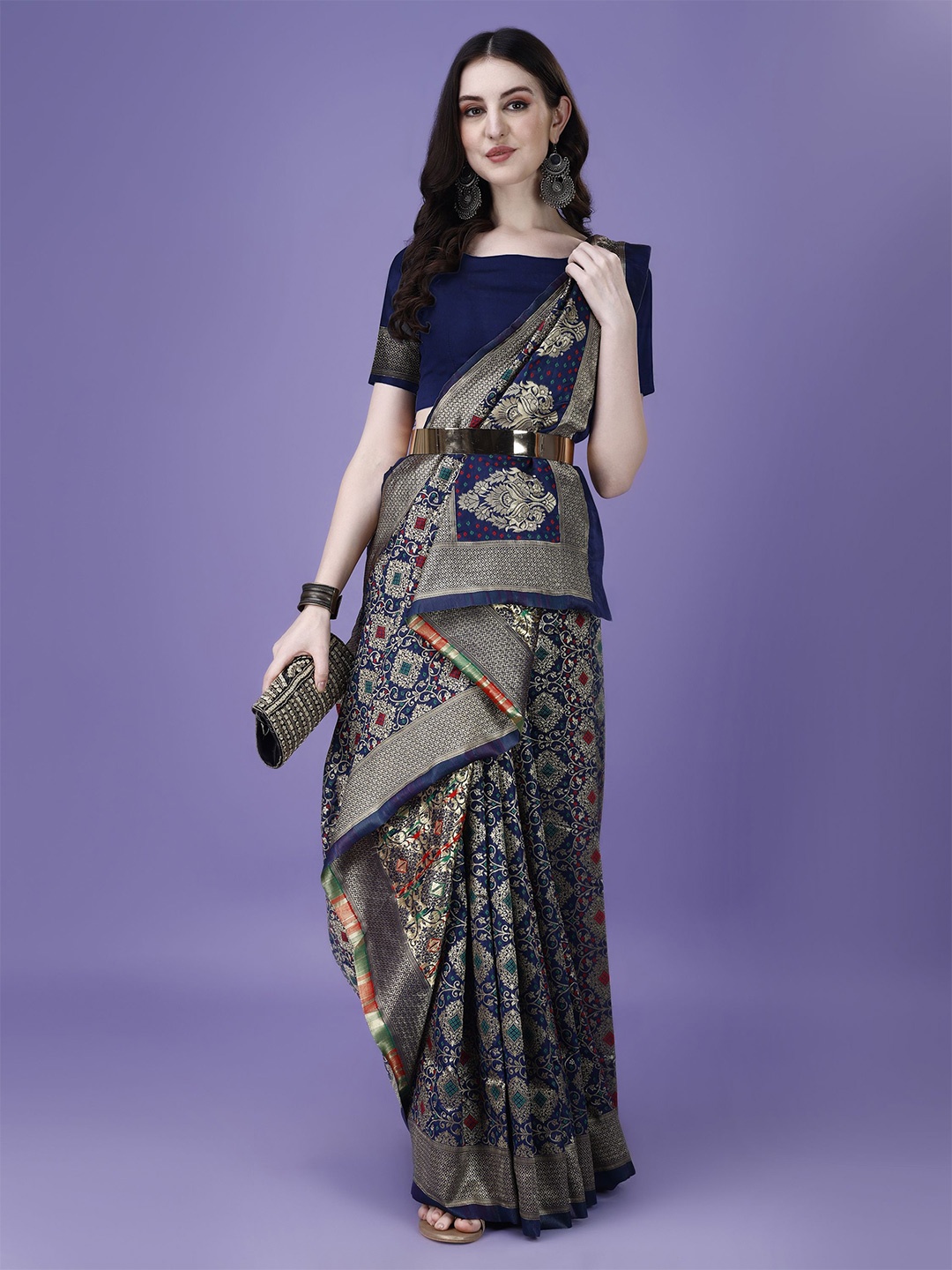 

KAZIA Woven Design Zari Banarasi Saree, Blue