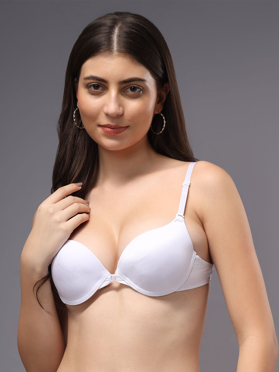 

BRACHY Medium Coverage Underwired Lightly Padded Plunge All Day Comfort Bra, White