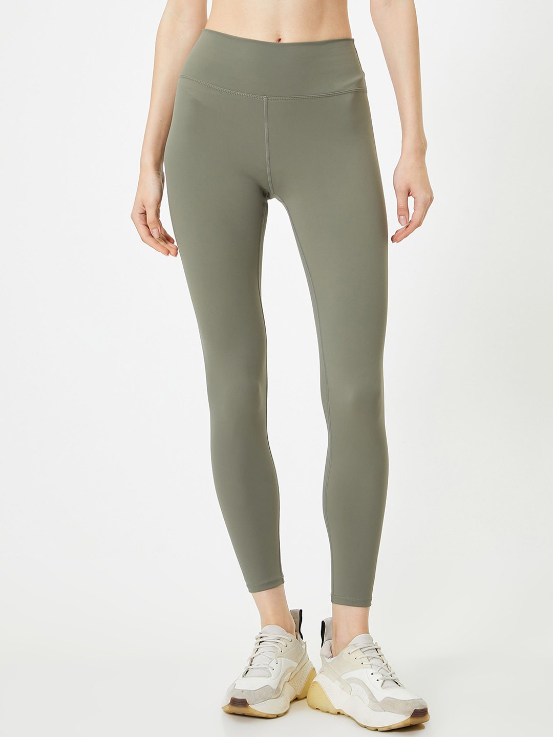 

Koton Women Mid-Rise Above Knee-Length Tights, Khaki