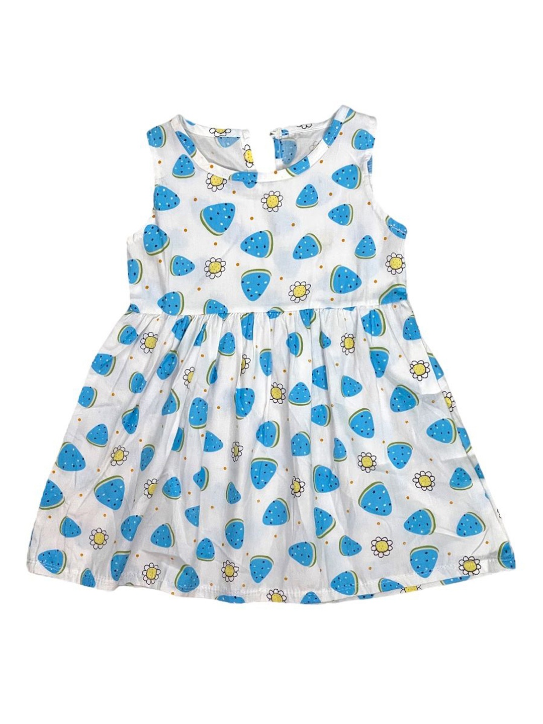

TrendyKid Printed Sleeveless Cotton A-Line Dress, Blue