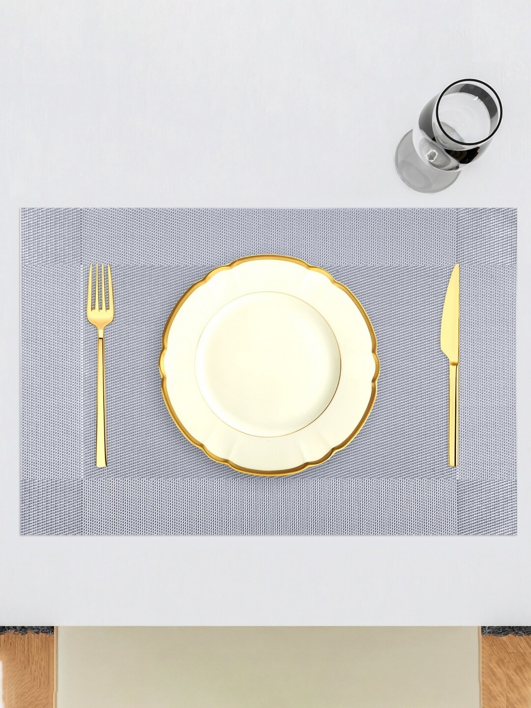 

Kuber Industries Silver Toned 6 Pieces Table Placemats