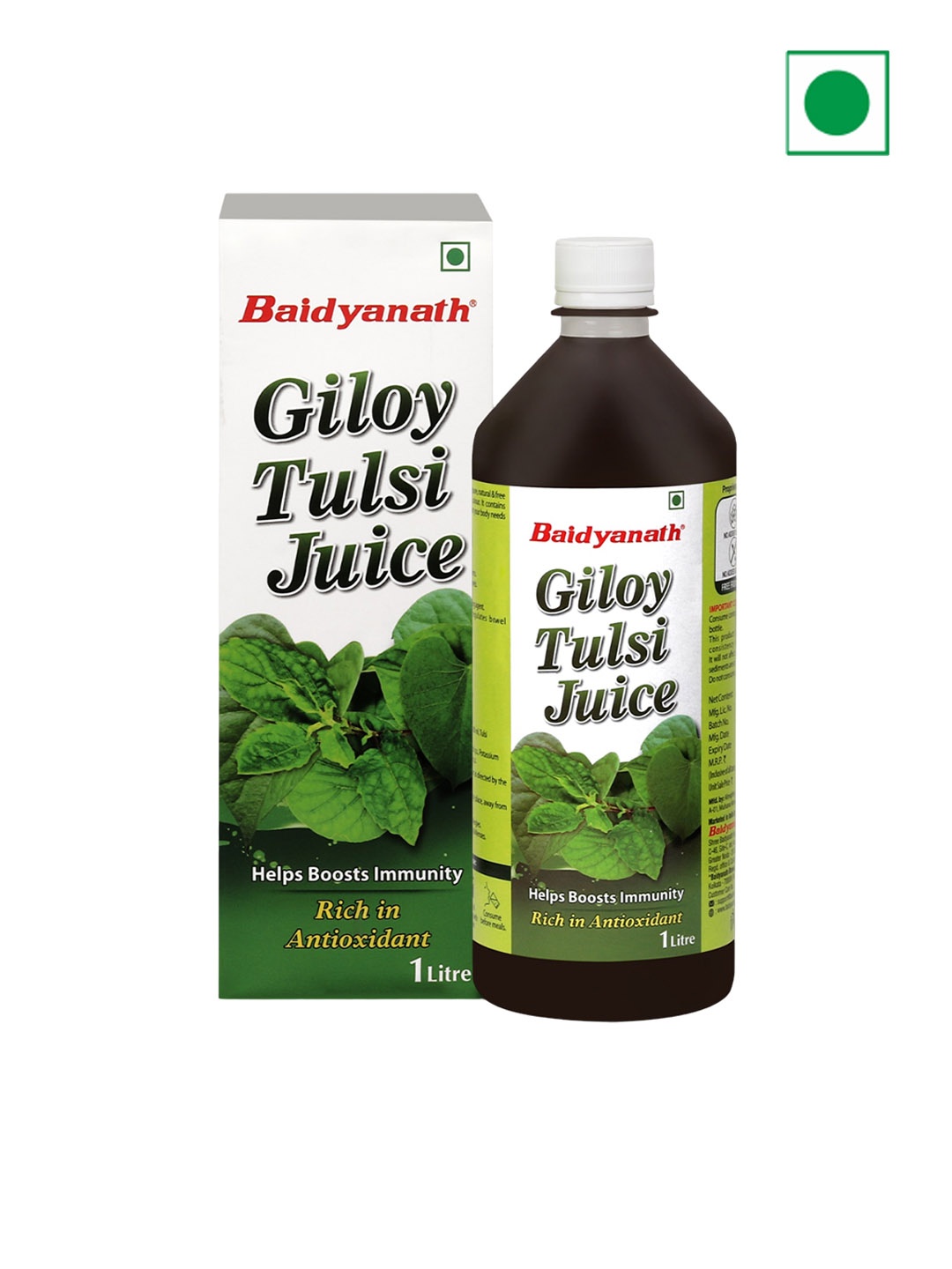 

Baidyanath Giloy Tulsi Juice To Boost Immunity - 1L, Green