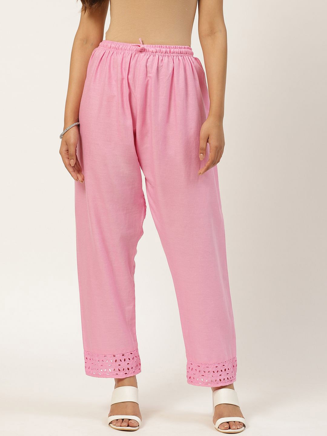 

KALINI Women Lace Ethnic Palazzos, Pink