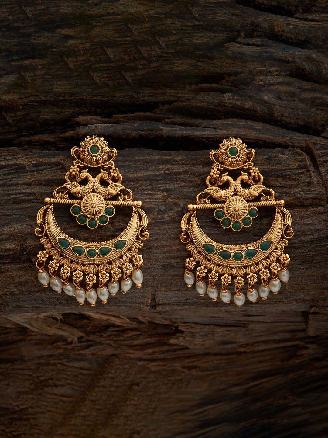 

Kushal's Fashion Jewellery Gold-Plated Classic Chandbalis