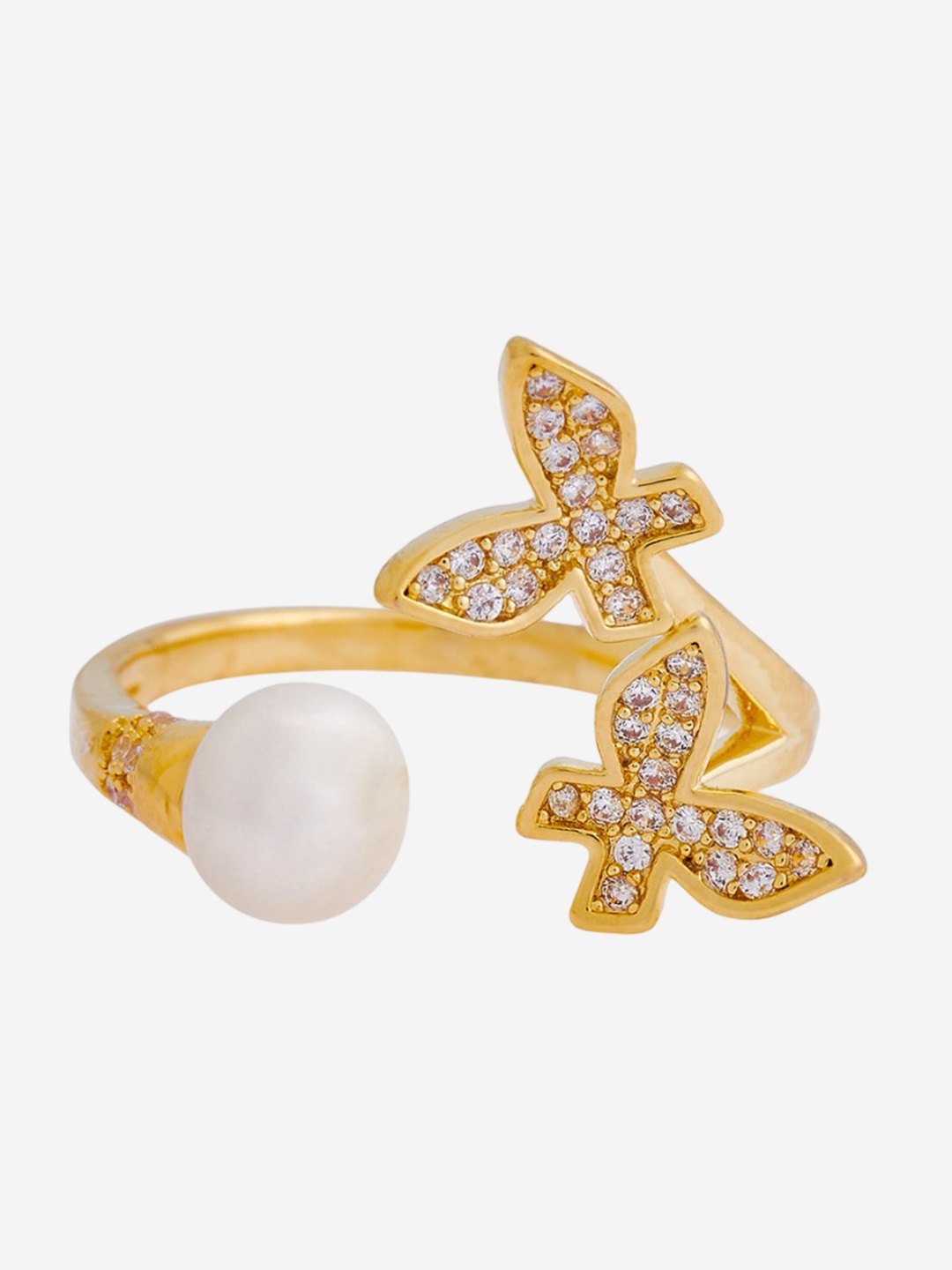 

Kushal's Fashion Jewellery Gold-Plated Finger Ring, White