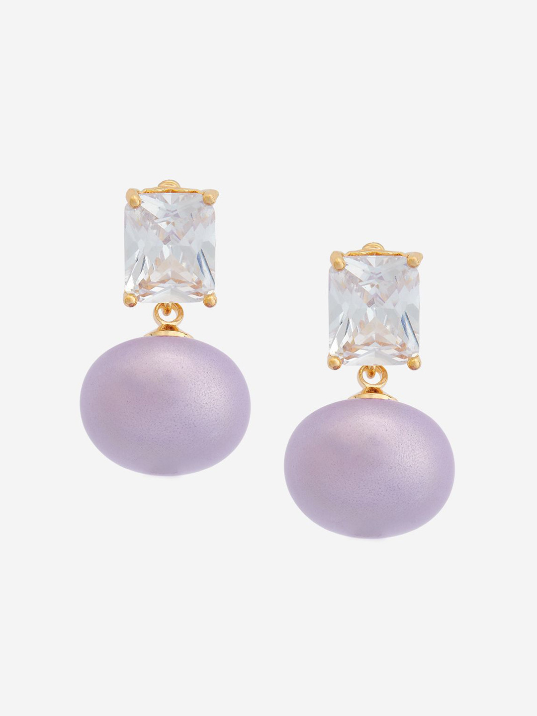 

Kushal's Fashion Jewellery Gold-Plated Cubic Zirconia Classic Drop Earrings, Lavender