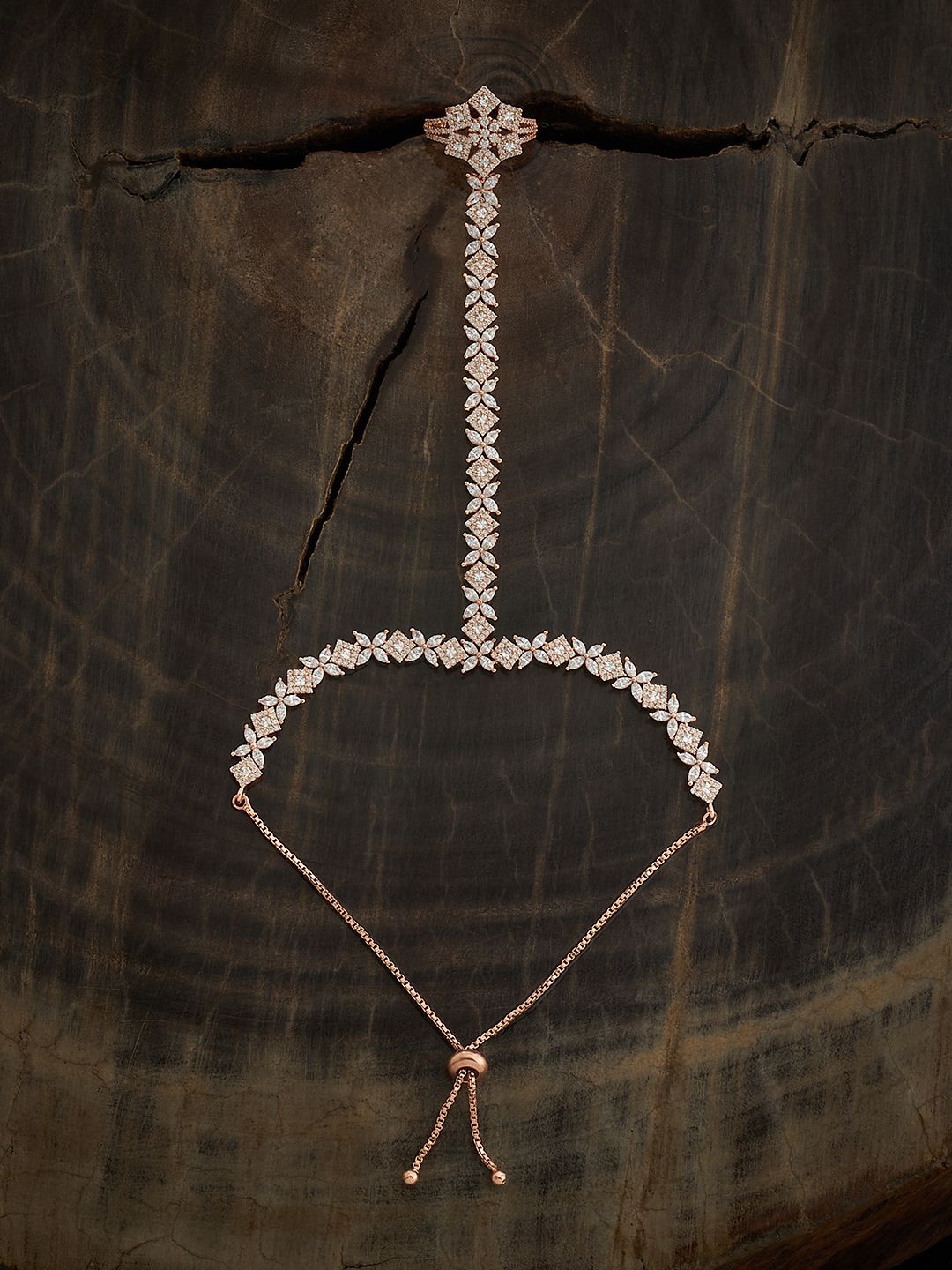 

Kushal's Fashion Jewellery Cubic Zirconia Rose Gold-Plated Ring Bracelet