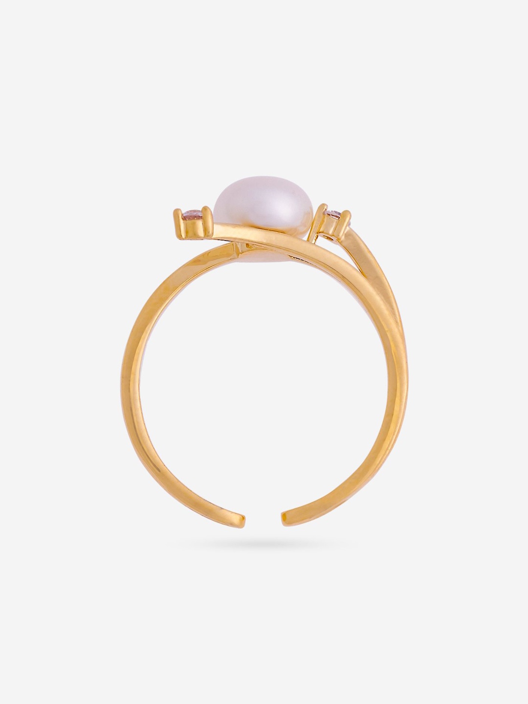 

Kushal's Fashion Jewellery Gold-Plated Finger Ring, White