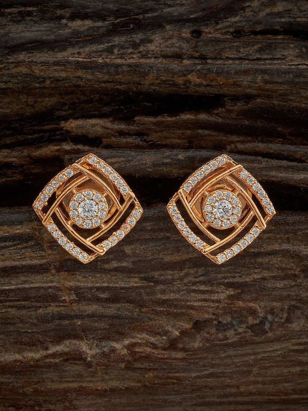 

Kushal's Fashion Jewellery Gold-Plated Classic Studs Earrings