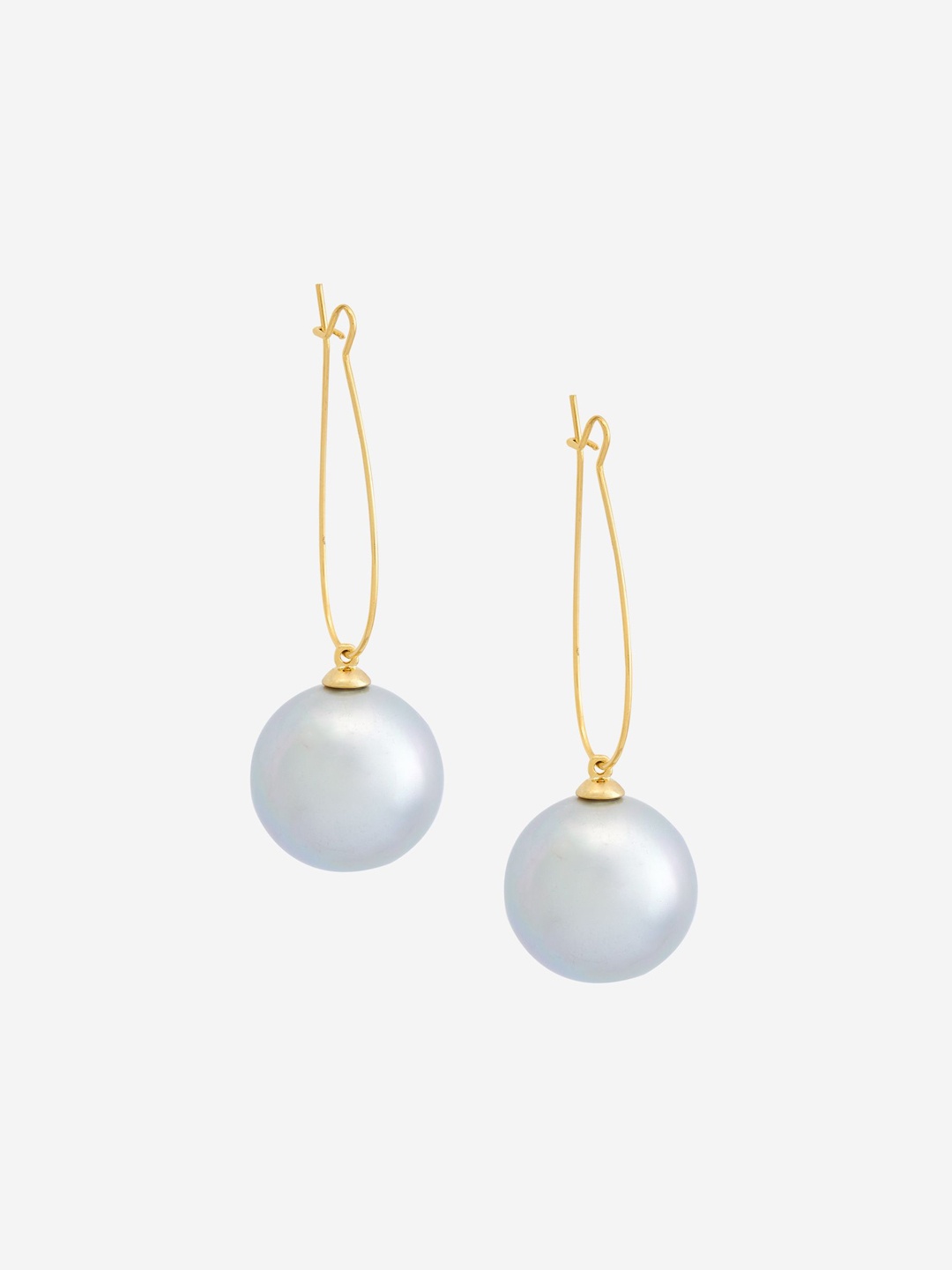 

Kushal's Fashion Jewellery Gold-Plated Copper Artificial Stones Contemporary Hoop Earrings, Grey