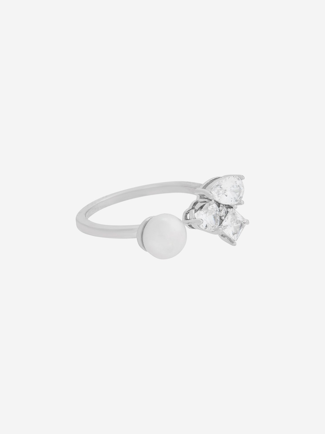 

Kushal's Fashion Jewellery Rhodium-Plated Finger Ring, White
