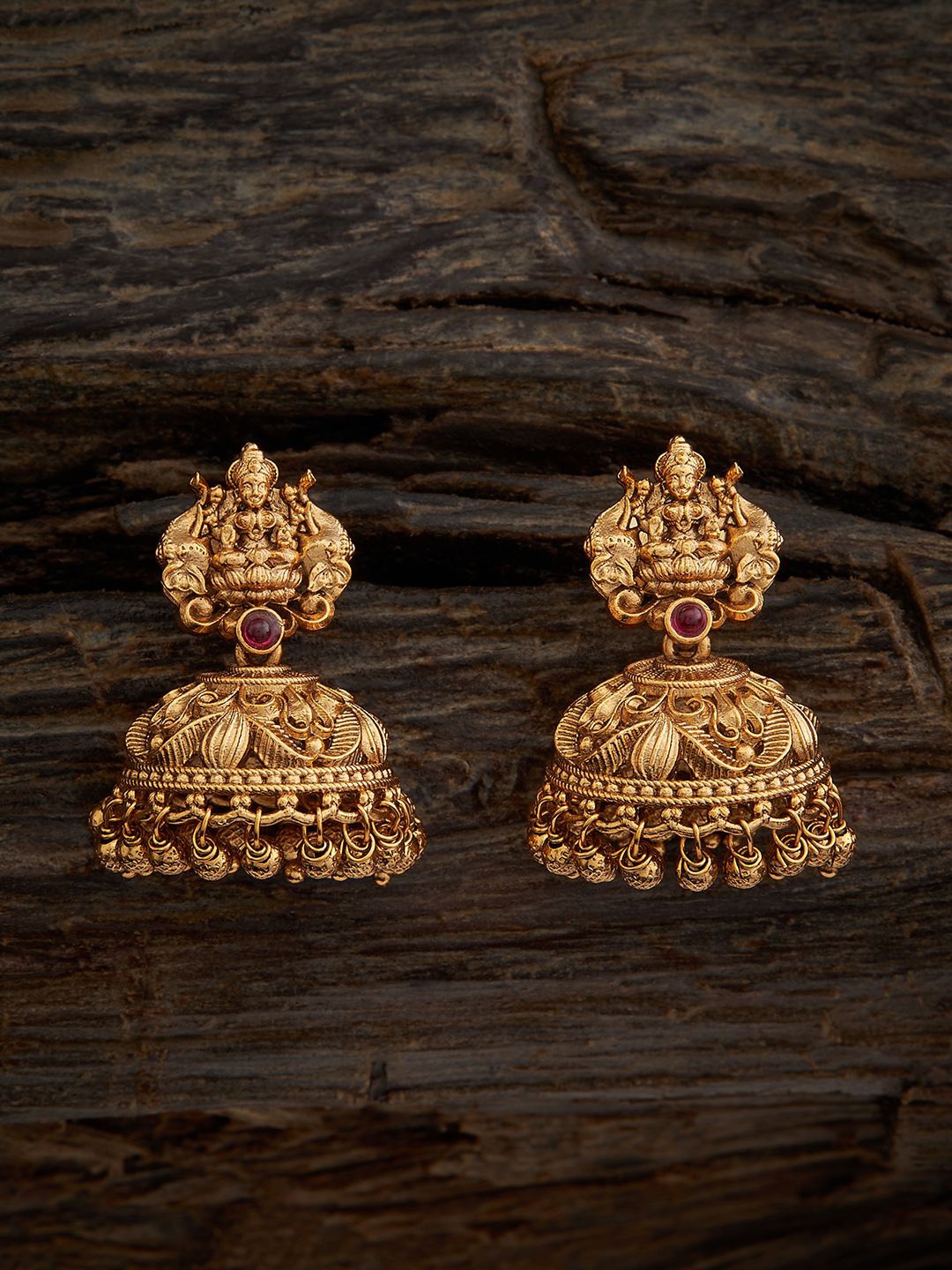 

Kushal's Fashion Jewellery Gold-Plated Dome Shaped Jhumkas