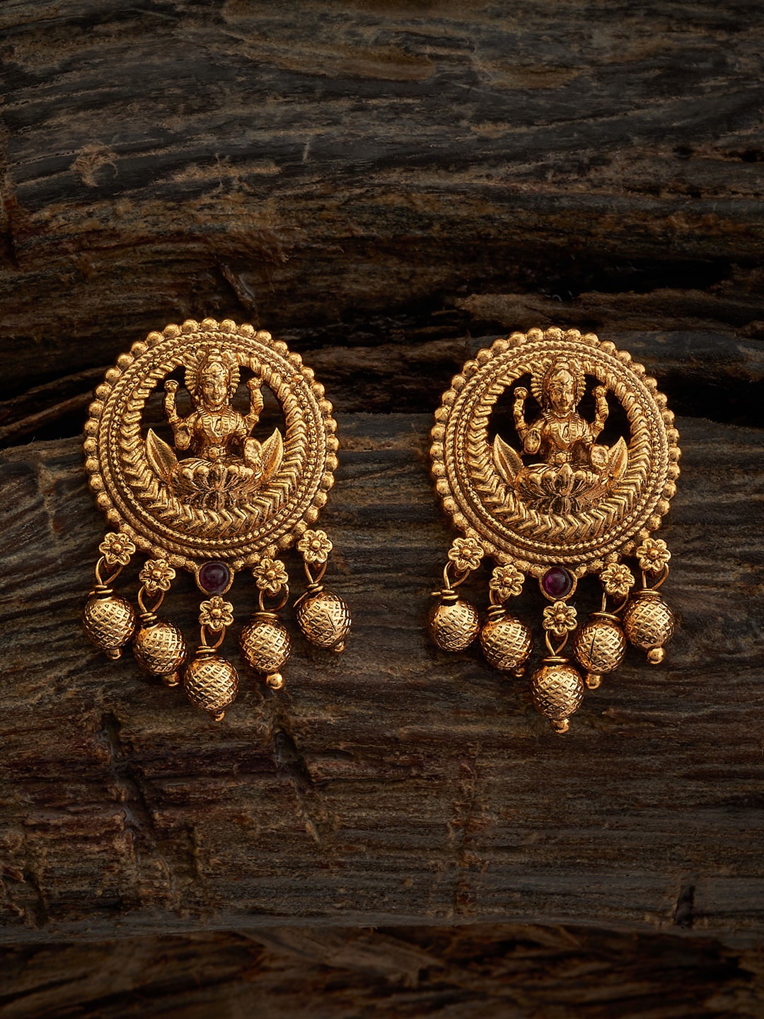 

Kushal's Fashion Jewellery Gold Plated Antique Drop Earrings