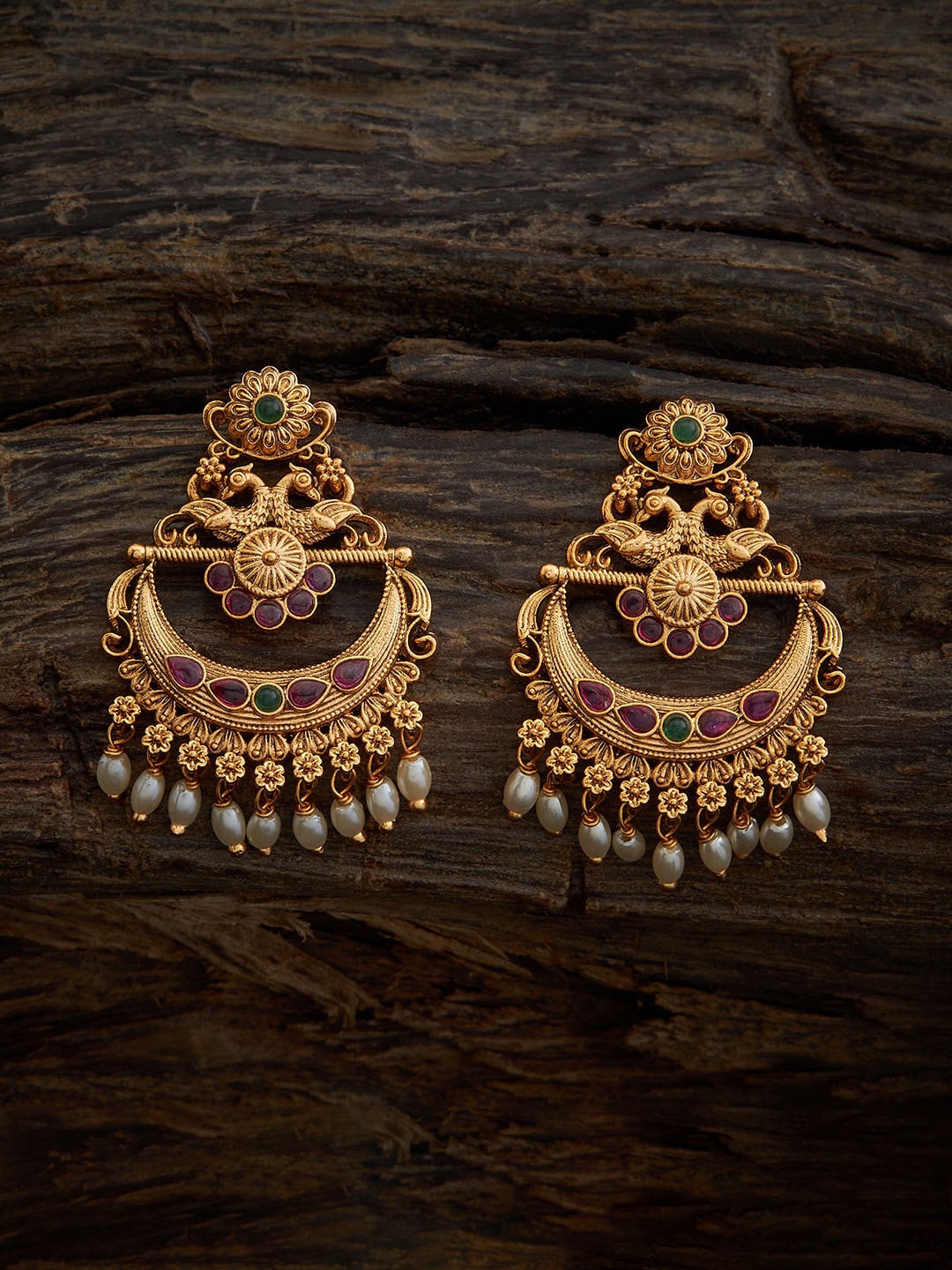 

Kushal's Fashion Jewellery Gold-Plated Artificial Beads Contemporary Chandbalis