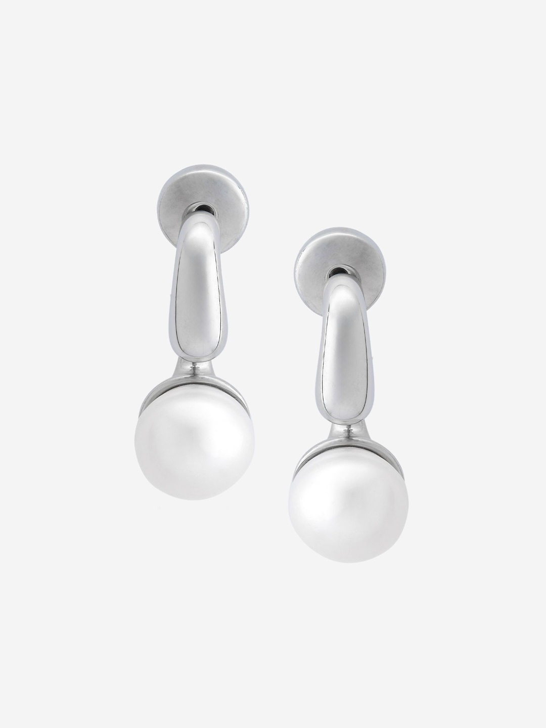 

Kushal's Fashion Jewellery Rhodium-Plated Contemporary Drop Earrings, White