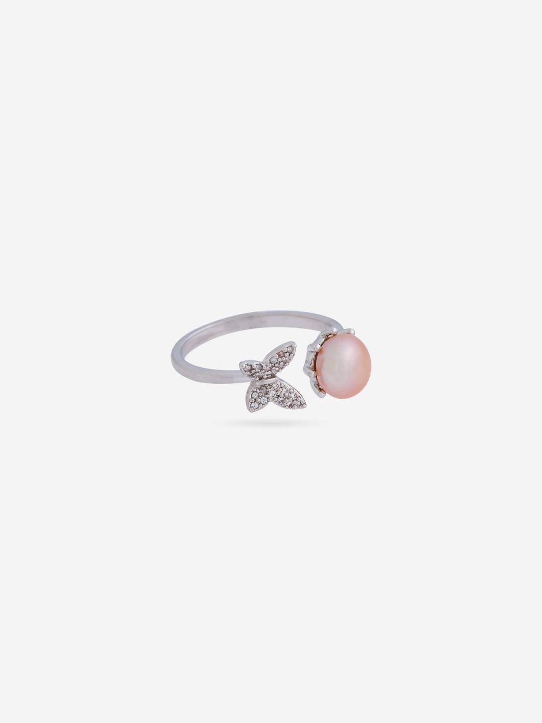 

Kushal's Fashion Jewellery Rhodium-Plated & Cubic zirconia-Studded Zircon Finger Ring, Silver