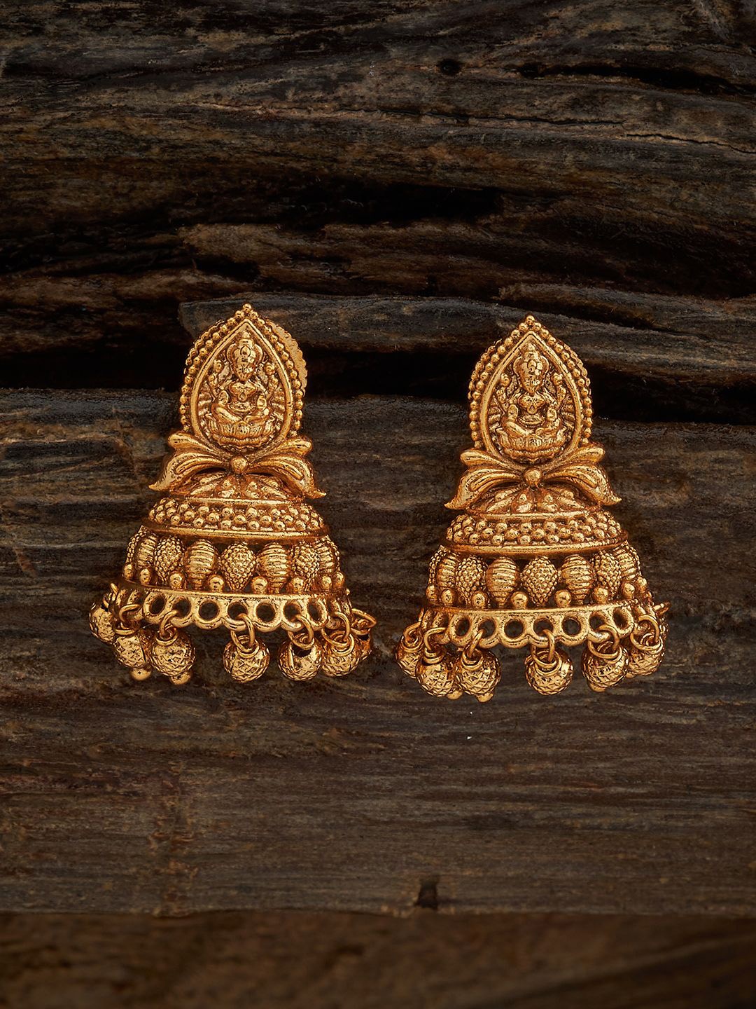 

Kushal's Fashion Jewellery Gold-Plated Copper Classic Jhumkas Earrings