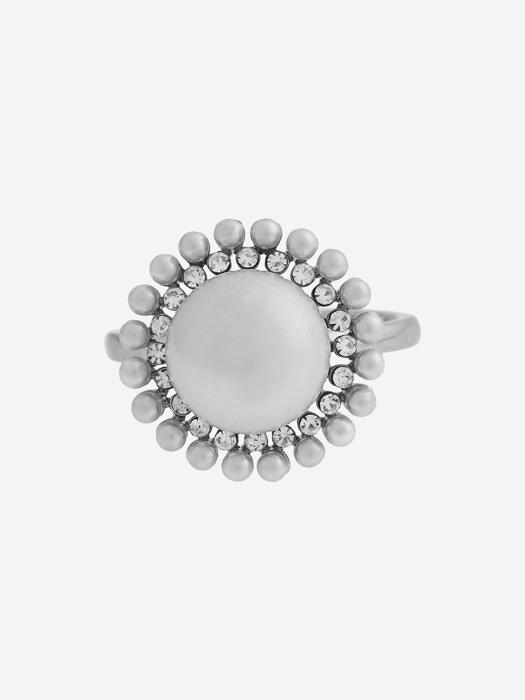 

Kushal's Fashion Jewellery Rhodium-Plated Finger Ring, White