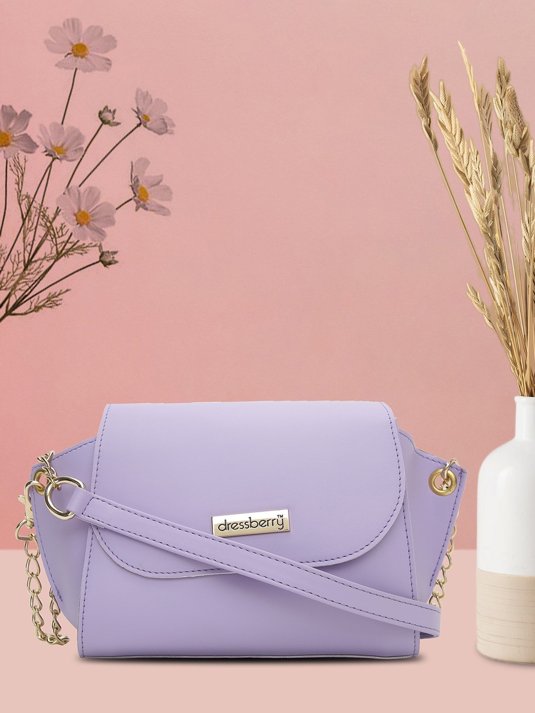

DressBerry Purple Structured Sling Bag