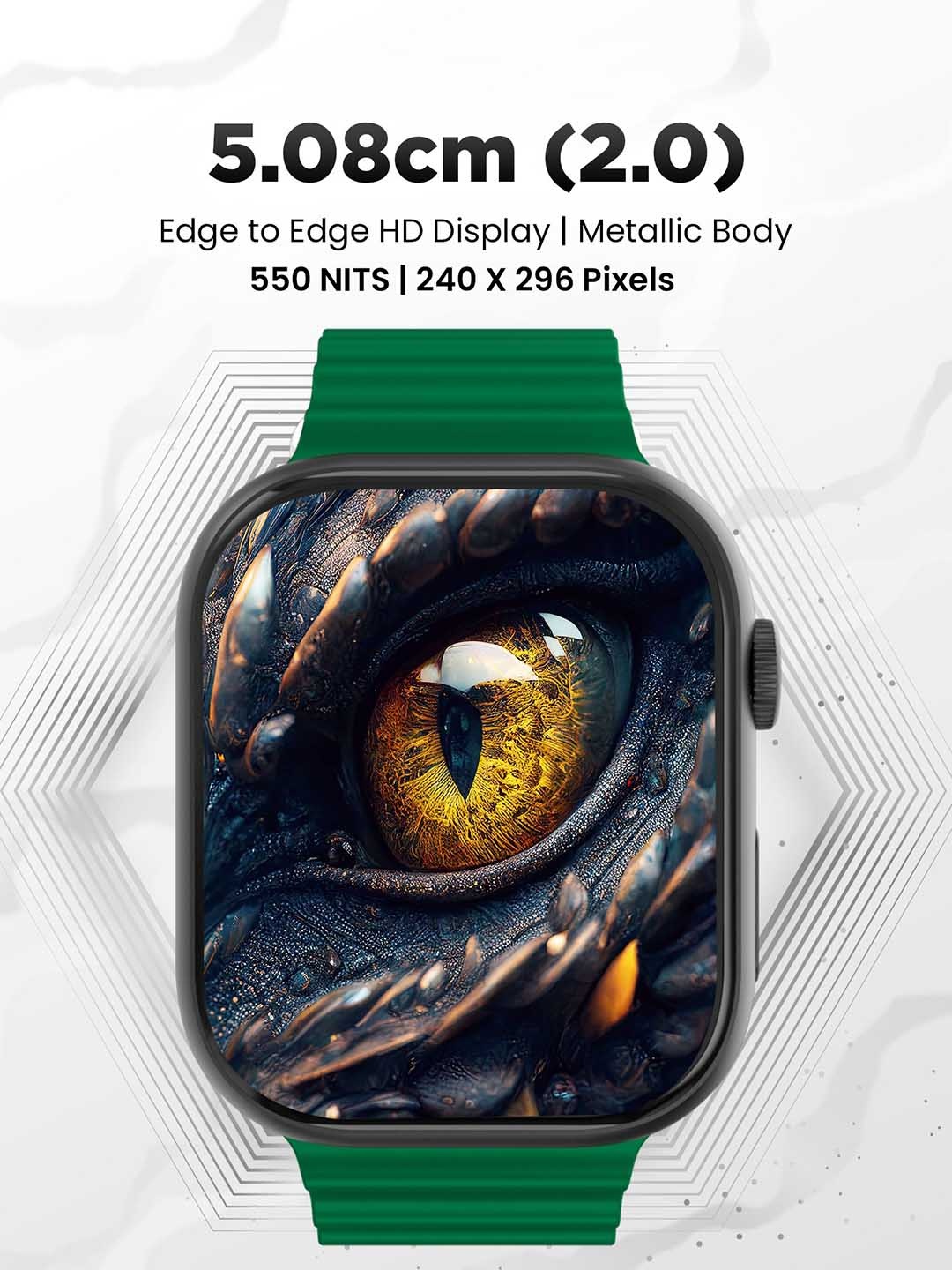 

GIZMORE Green Silicone Strip HD Display Smart Watches